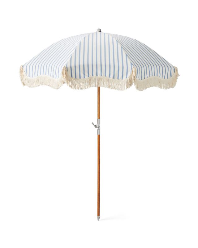 Serena and lily light blue and white stripe umbrella