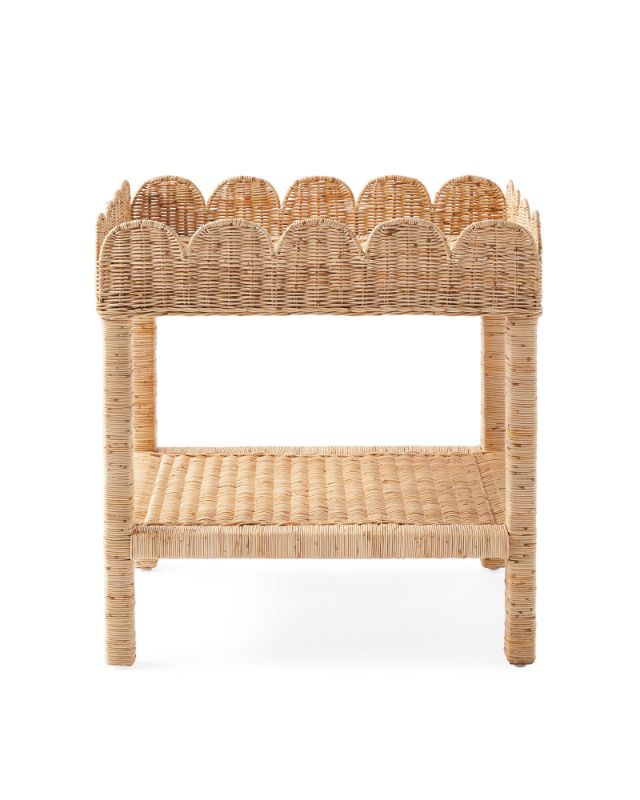 Serena and lily rattan scallop side table