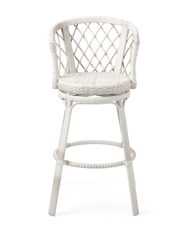 Serena and lily outdoor white wicker stool