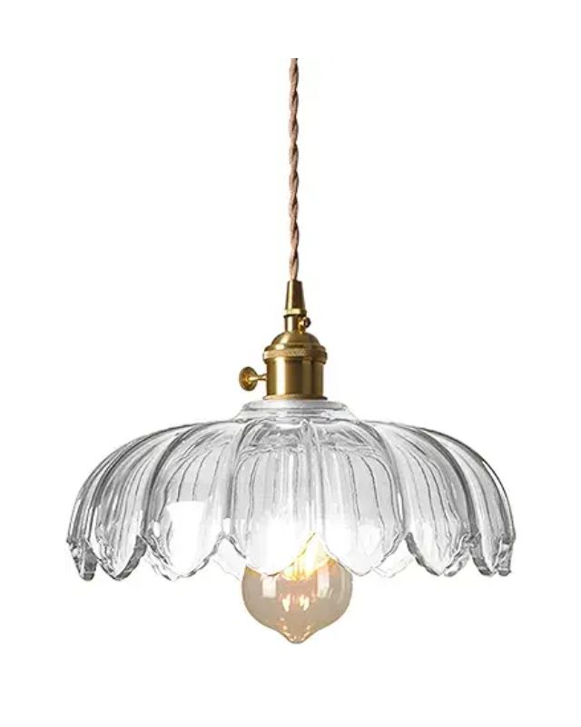 Clear Glass Scallop Pendant Light Clear glass scallop pendant light