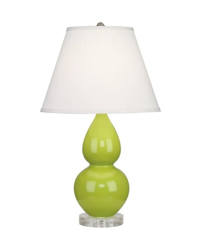 Double gourd chartreuse lucite table lamp