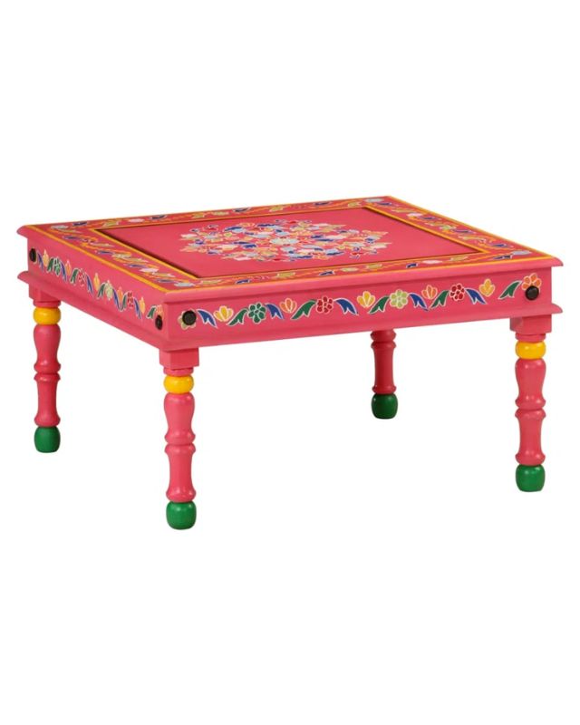 Pink hand painted accent table