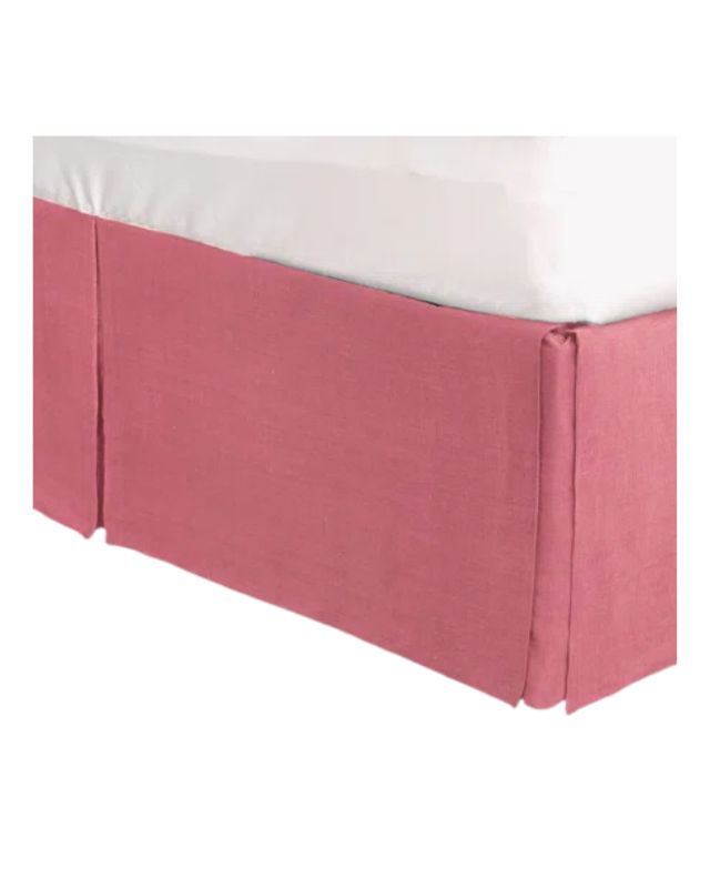 Pink Linen Bed Skirt Pink linen bed skirt