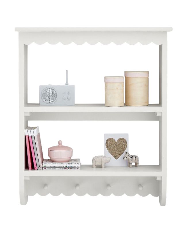 Scalloped Tiered Shelf With Hooks Scalloped tiered shelf with hooks