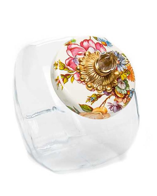 Sweets Jar With Flower Market Lid Sweets jar with flower market lid