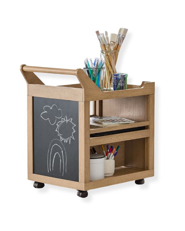 Carolina Rolling Art Cart With Chalkboardsage Evelyn Linen Blackout Curtain Carolina rolling art cart with chalkboard