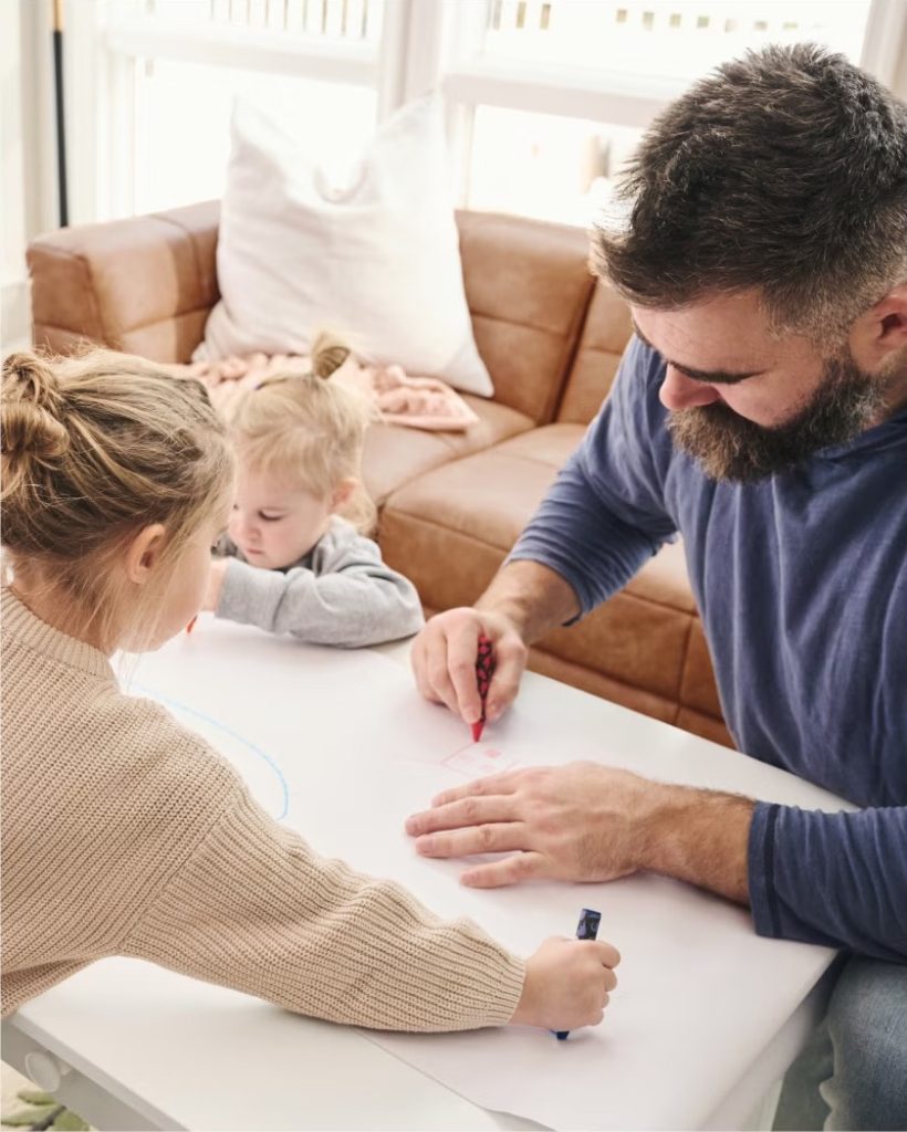 Jason and kylie kelce kids playroom art table
