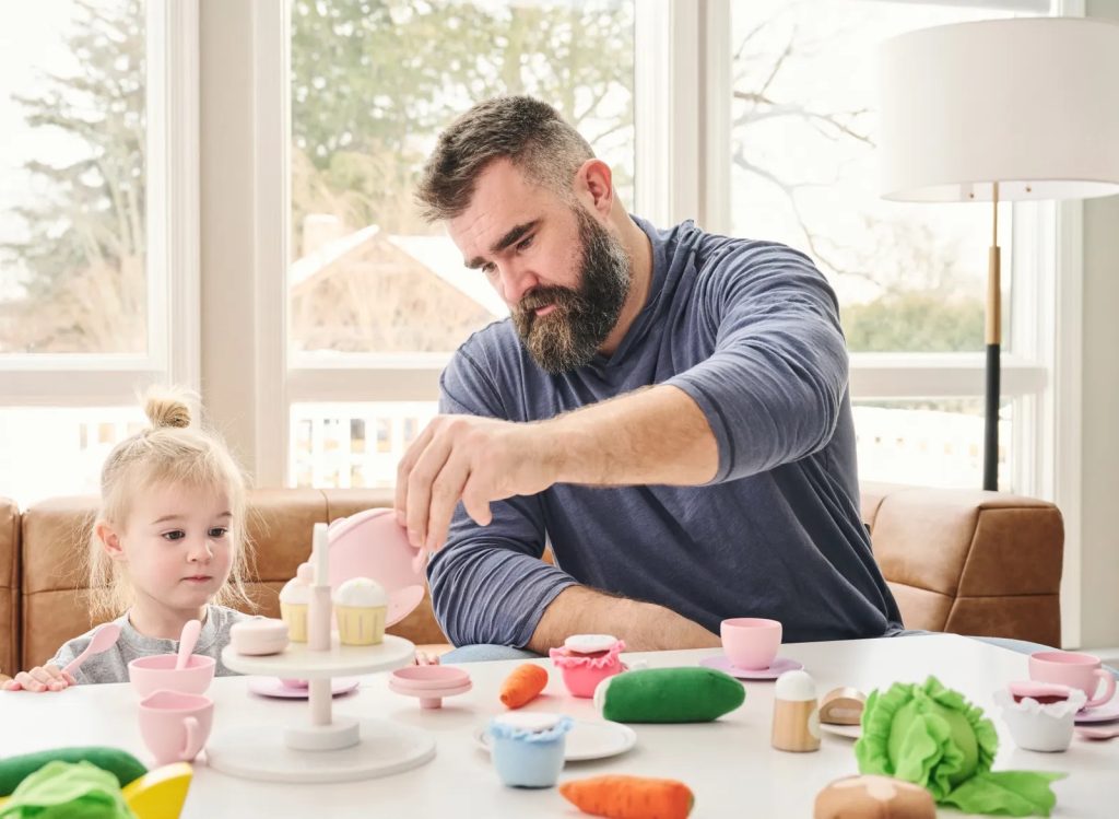 Jason and kylie kelce kids playroom play table
