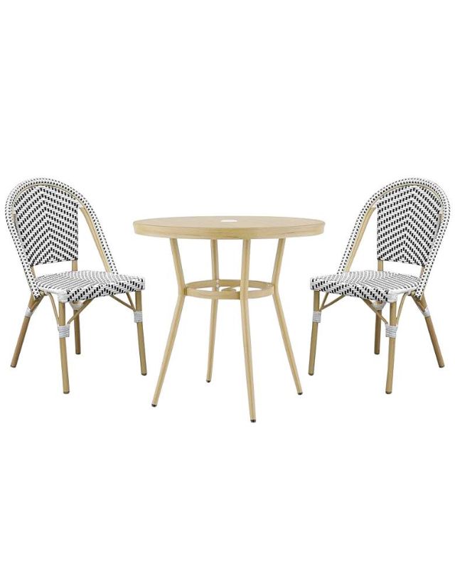 Wicker 3-piece patio bistro set