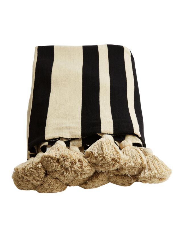 Black And Cream Stripe Throw Black and cream stripe throw