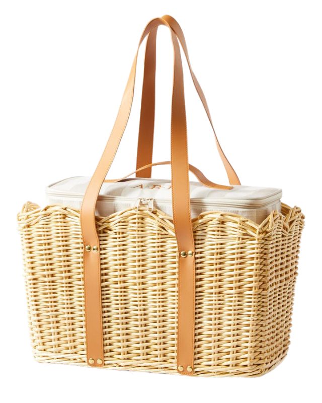 Insulated wicker picnic basket