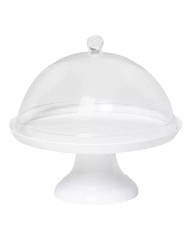 Melamine cake stand with cover for picnics
