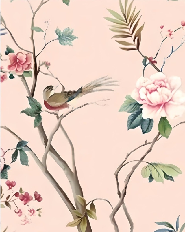 Blush trystal floral wallpaper chinoiserie gucci tian look for less