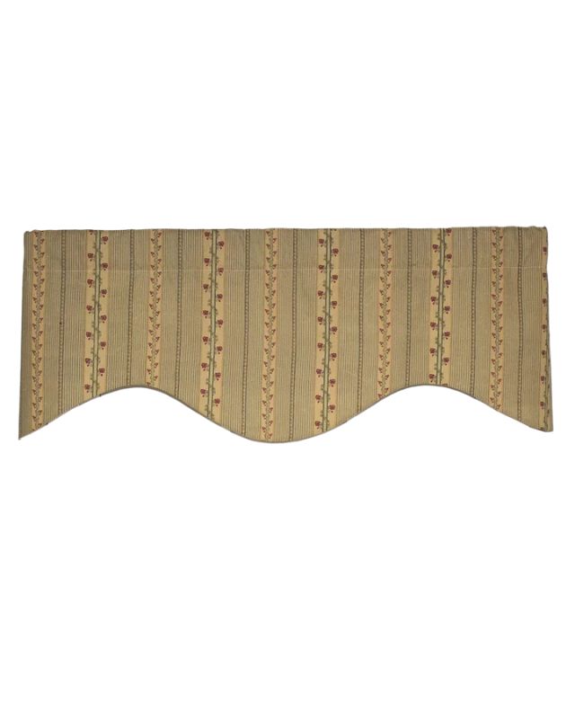 Floral stripe window valance
