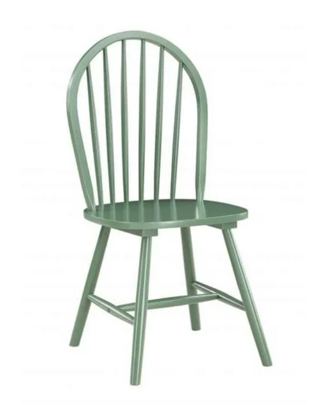 Green spindle dining chair