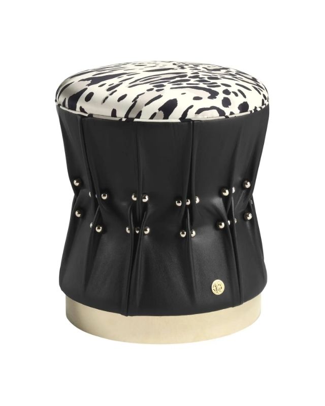 Roberto cavalli home interiors inanda leather pouf