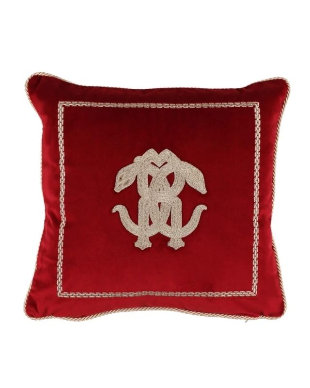 Roberto cavalli home mirror snake throw pillow