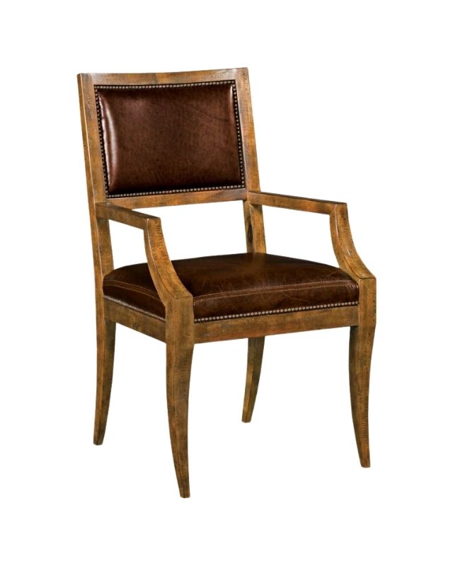 Woodbridge leather and wood chair emma roberts home living room get the look