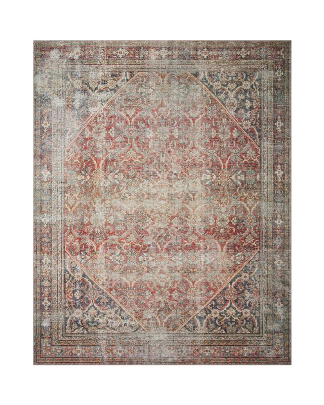 Georgie ger-01 red navy area rug emma roberts home bedroom recreate the look