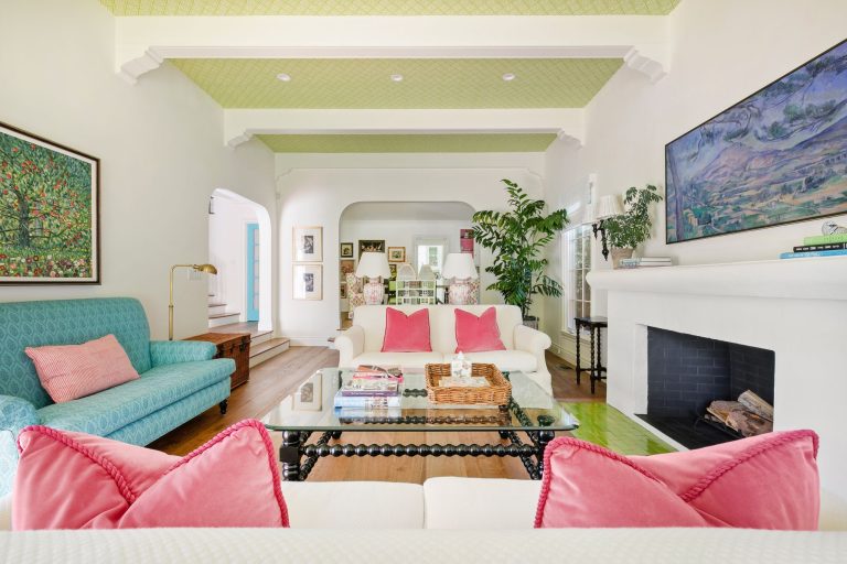 Emma stone spanish style house living room recreate the look
