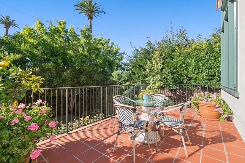 Emma stone spanish style house exterior patio