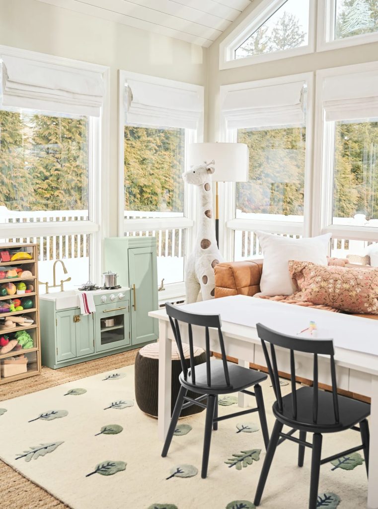 Jason and kylie kelce kids playroom comfy seating recreate