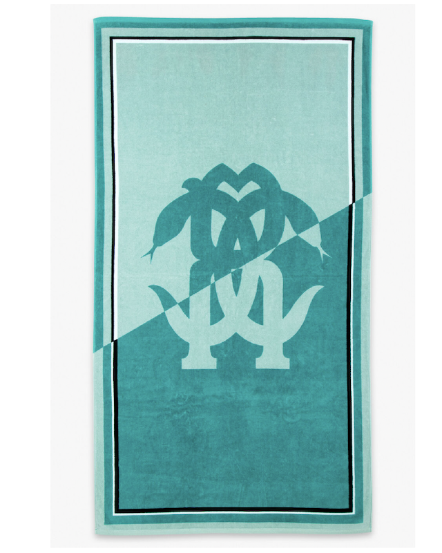 Roberto cavalli mirror snake print beach towel