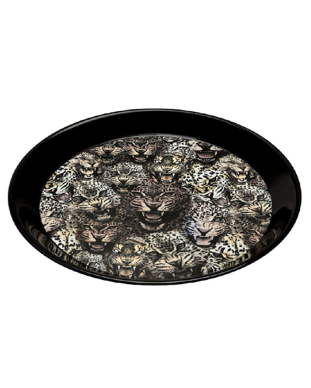Roberto cavalli queen of arizona-print round tray
