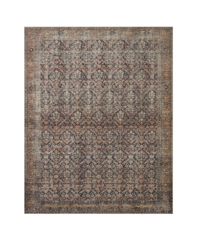 Billie ink and salmon area rug emma roberts home family room recreate the look