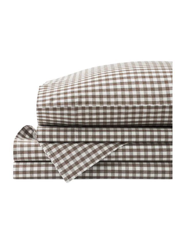 Brown gingham sheet set emma roberts home