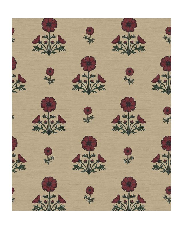 Cosmo block print floral wallpaper emma roberts home bathroom powder room