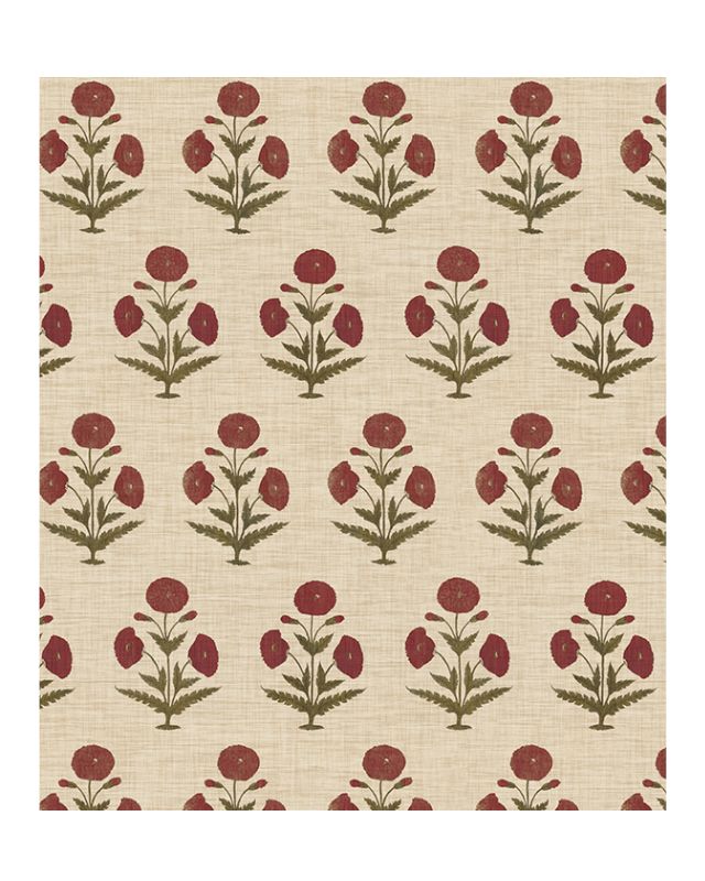 Floral spread linen wallpaper emma roberts home bathroom powder room