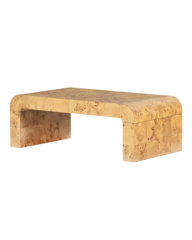Martine burl wood coffee table emma roberts home family room recreate the look