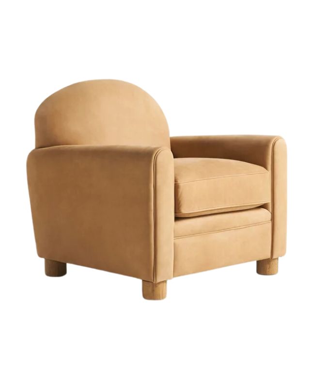 Olivier leather club chair emma roberts home family room recreate the look