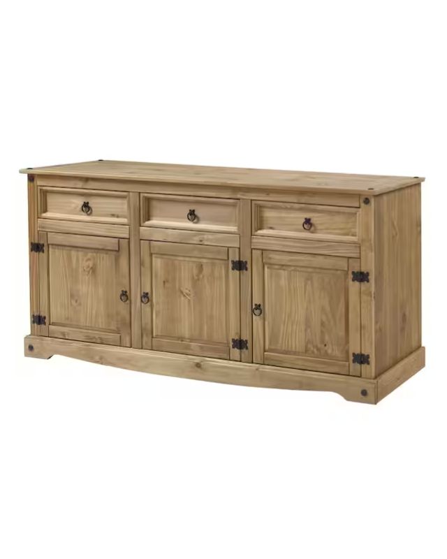 Wood buffett sideboard emma roberts home family room recreate the look