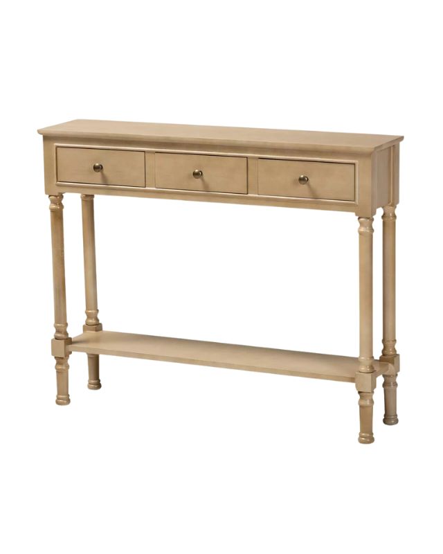 Wood entryway console table emma roberts home bathroom powder room