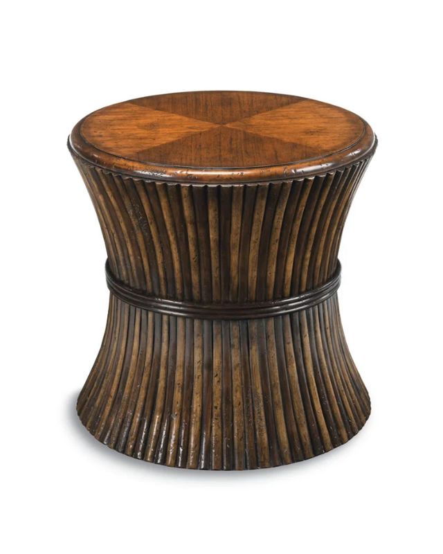 Wood stripe drum end table emma roberts home family room recreate the look
